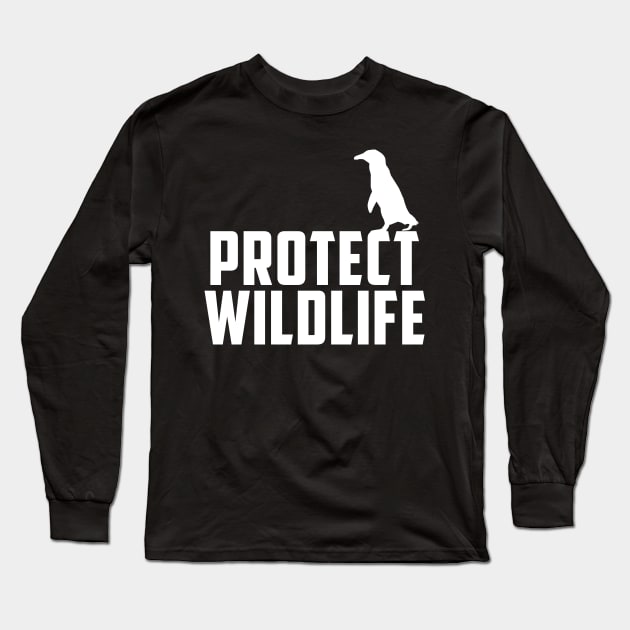 protect wildlife - penguin Long Sleeve T-Shirt by Protect friends